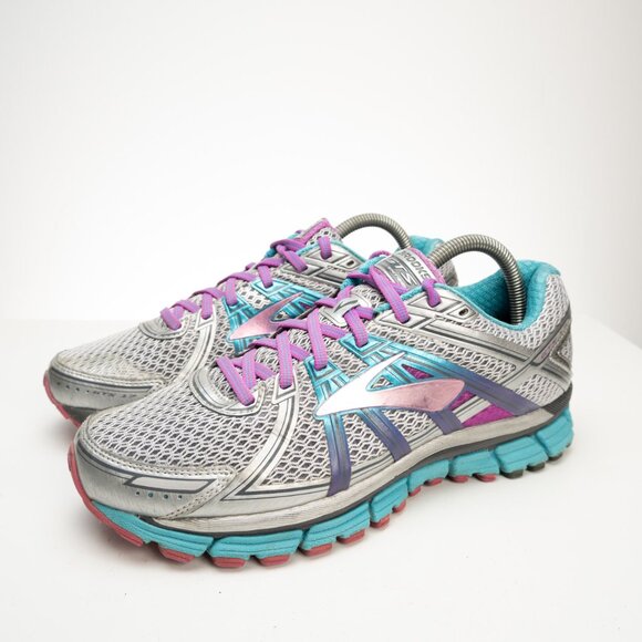 BROOKS Adrenaline GTS 17 silver purple running shoes size 9.5 - Picture 6 of 12